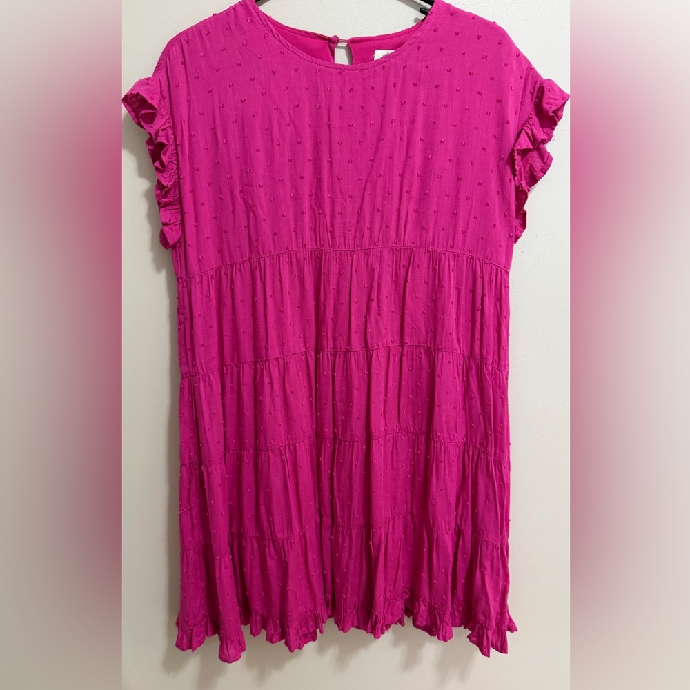 Blue Rain Vibrant Pink Flowy Dress